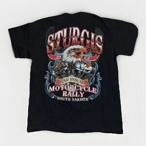 Sturgis Annual Motorcycle Rally T-Shirt Black Large 20x26 South Dakota Biker